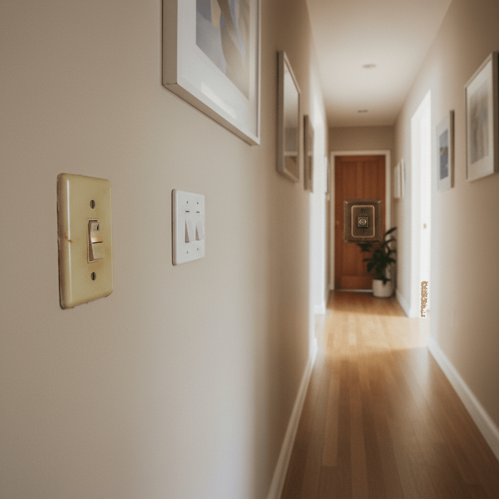 Flur mit mehreren Lichtschaltern